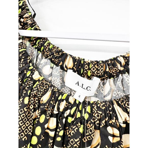 A.L.C. Maya Cotton Puff Sleeve A-Line Printed Mini Dress Size 6 NWT - Picture 6 of 6